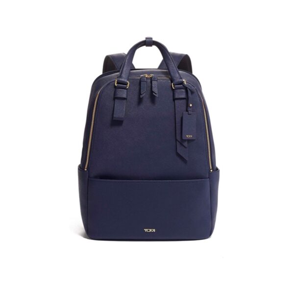 TUMI - Varek Worth Leather Laptop Backpack - Navy - Lowcountry High Style